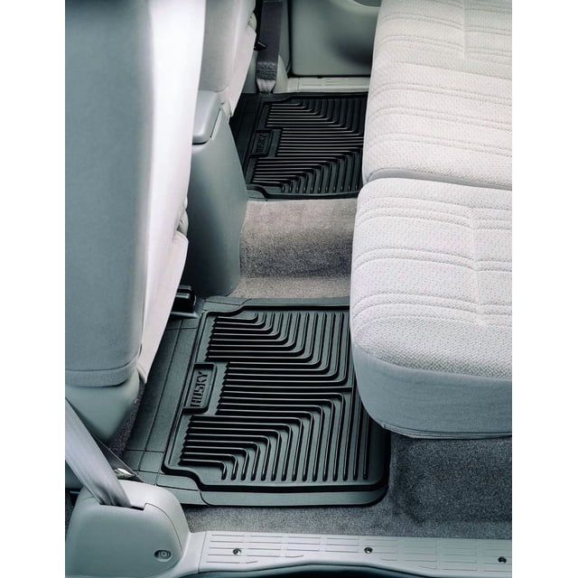 Husky Liner Floor Mat 52021 Heavy Duty Floor Mats; Multi-Fit; Raised Ridges; Black; Rubber; 2 Piece