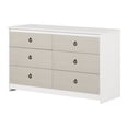 thumbnail image 2 of Commode 6 tiroirs pour Adulte, fini Blanc et Beige, collection Plenny de Meubles South Shore, 2 of 12