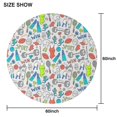thumbnail image 6 of Colorful Sports Items Pattern Round Tablecloth 60"x60",Wrinkle Wipeable Table Cloth for Kitchen Dining Room Picnic Patio Party, 6 of 6