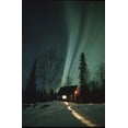 thumbnail image 2 of Northern Lights Over Cabin Scotty Lk Petersville Rd Ak Winter Snow Poster Print (22 x 34), 2 of 4