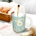 thumbnail image 3 of Yiaed Floral Daisy Print Ceramics Coffee,Large Handle Design,Extra Large Tea and Coffee Cup for Office and Home Mugs, 3 of 6