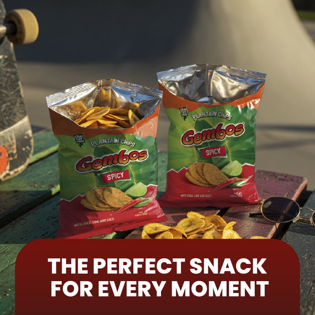 Gembos Spicy Chile Lime Plantain Chips, 5.29 oz, 6 Pack