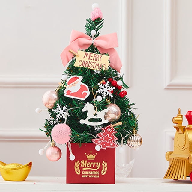 onlyliua Liquidación Del Día Ofertas Prime Árbol de Navidad Pequeño para Decoración de Escritorio, Paquete de Árbol de Navidad con Accesorios y Luces de Cadena, Regalos de Navidad, Accesorios de Most