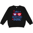 thumbnail image 2 of Inktastic 4th of July All American Dude with Red and Blue Glasses Youth Sweatshirt, 2 of 4