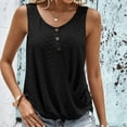 thumbnail image 4 of Wycnly Tank Top for Women Sleeveless Tops for Women Loose Hollowed Button up Twissted Knotted Blouses Casual Solid Sleeveless Tops Ladies Sleeveless Shirt, 4 of 6