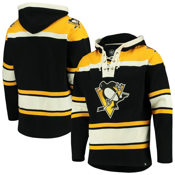 Men's '47  Black Pittsburgh Penguins Superior Lacer Hoodie