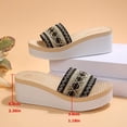 thumbnail image 6 of Dakaela Women's Wedge Sandals Bohemian Platform Espadrille Arch Support Slip on Slides Comfortable Open Toe Summer Beach Shoes Black 9, 6 of 8