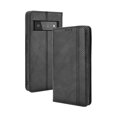 thumbnail image 1 of Compatible with Google Pixel 6 Pro Case Magnetic Closure Vintage Pattern PU Leather Wallet Cover with Card Slots-Black, 1 of 5