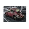 thumbnail image 1 of Furinno Seni Triptych Photo Encadré MDF 2 Panneaux, 40 Pouces x 27.5 Pouces, Voiture Rétro, 1 of 4