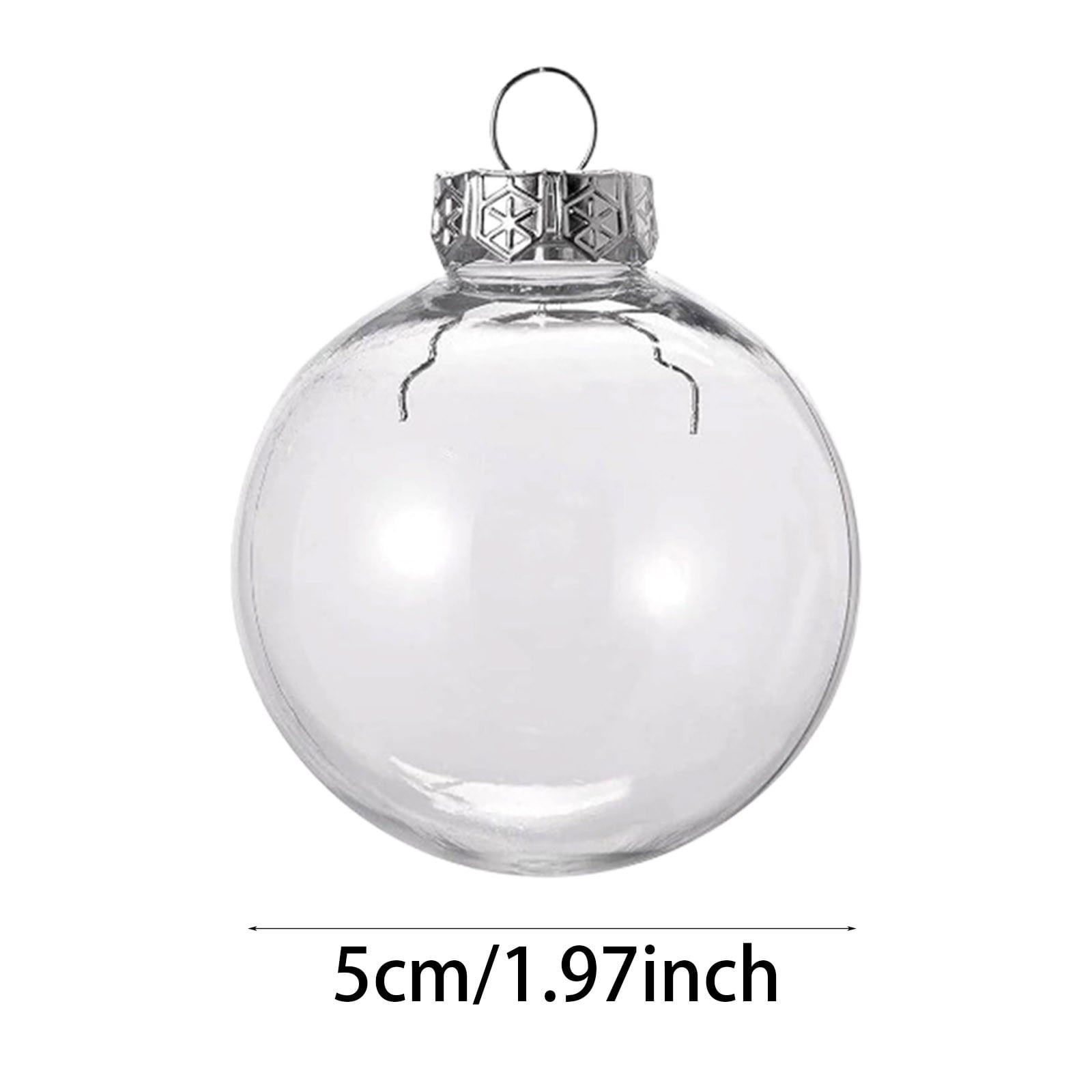 1-Pack Clear Ornaments, 1.97inch Clear Refillable Decorative Ball, Christmas Fillable Balls for DIY Crafts, Christmas Tree Decoration, Wedding Party, Christmas House Decoration
