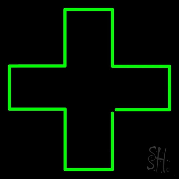 Medical Logo LED Neon Sign 16 x 16 - inches, Black Square Cut Acrylic Backing, with Dimmer - Bright and Premium built indoor LED Neon Sign for Defence Force.