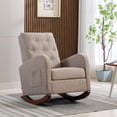 thumbnail image 1 of Rocking Chair Modern,Upholstered Glider Rocker Chair for Nursery,Comfy Armchair with Side Pocket for Living Room (Camel), 1 of 4