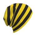 Black And Yellow Bee Stripe Adult Knitted Hat Beanie Cap Sports