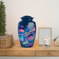 thumbnail image 6 of MUKTIVE Trumpet Urns for Male Ashes Adult Female, Combo of 1 Large & 4 Keepsake Urn for Mother & Father, Unique Pink Fish Urn for Ashes for Women & Men, Blue Decorative Combo Urn,10 & 3 Inch, 6 of 7