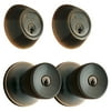 Brinks 4-Piece Keyed Entry Door Knobs and Deadbolt Locks, Antique Brass