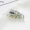 thumbnail image 6 of FRCOLOR Stylish Shaped Crystal Brooch Pin for Women Lightweight Alloy Silver Tone 2137, 6 of 8