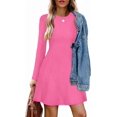 thumbnail image 5 of ZANKLEY Fall Dresses for Women 2025 Long Sleeve Crew Neck Sweater Dress, 5 of 11