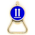 thumbnail image 1 of Arriba cuadrado azul marca de advertencia Botellas de cerveza, abrelatas de acero inoxidable., 1 of 3