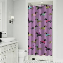 Colorful Funny Dachshund Shower Curtain 36"x72" ,Bathroom Decorative Shower Curtains Set with 12 Hooks,Modern Waterproof Washable Shower Curtain