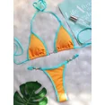 thumbnail image 2 of Traje baño cuello halter para mujer 3 piezas con falda envolvente traje baño, traje baño triangular, 2 of 5