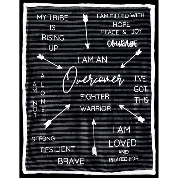 Overcomer Letterboard Healing Compassion Blanket, Get Well Soon Women Men, Comfort Items for Chemo Patients, Healing Man Women, 30x40in Fleece Blanket