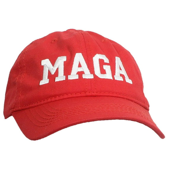 Tropic Hats Adult Embroidered MAGA Trump 6 Panel Ballcap W/Strapback Closure - Red