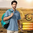 thumbnail image 5 of liyiyiyia Men's Button Short Sleeve Shirts for Fishing Hiking Outdoor Workwear Outdoor Quick Dry Sun Protection Button Work Shirt Casual Tops, 5 of 7