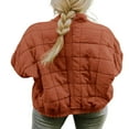 thumbnail image 3 of Women Stand Collar Quilted Jackets Long Sleeve Solid Color Full Zip Padded Jackets, 3 of 6