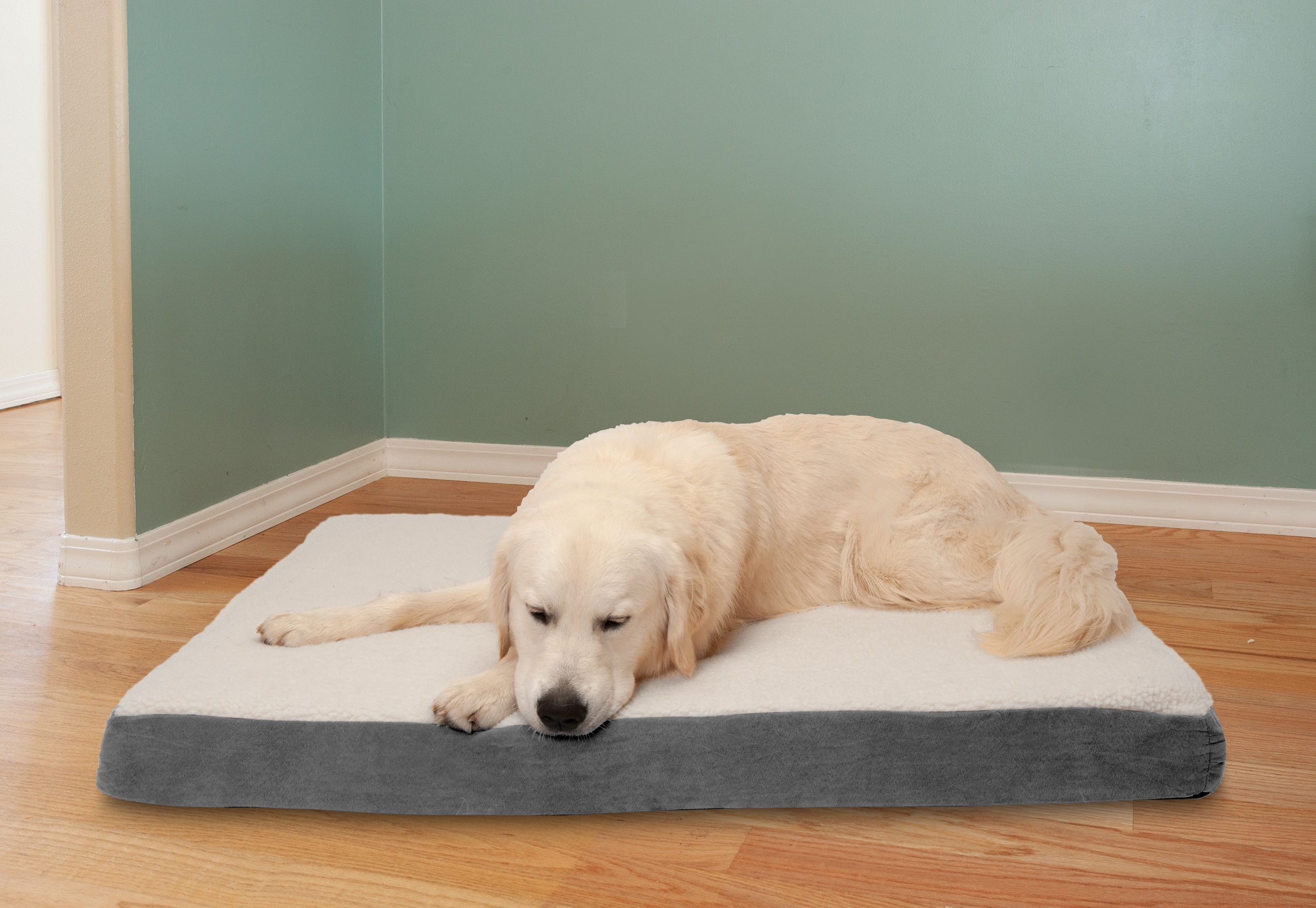 Furhaven XL Orthopedic Dog Bed Sherpa & Suede Deluxe Mattress w
