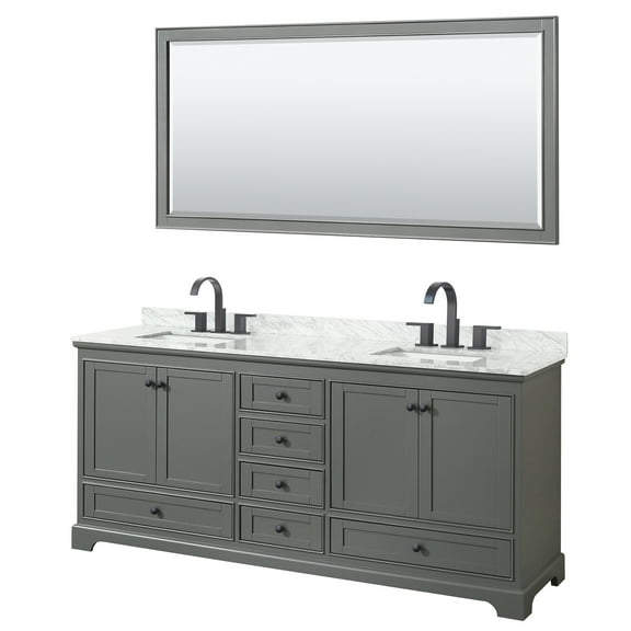 Wyndham Collection Wcs202080dcmunsm70 Deborah 80" Free Standing Double Vanity Set - Dark