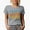 Heather Grey, variant on Front Office Crew, Groovy Retro Wavy Text Merch Gift, Baby Blue T-Shirt, Small