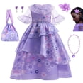 thumbnail image 2 of DISNEY Encanto Mirabel Isabel Madrigal Costume for Girls Halloween Toddler Frozen Princess Elsa Gown Kid Carnival Rapunzel Dress100 Gao Jinjia LED, 2 of 2