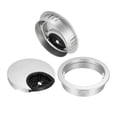 thumbnail image 3 of Cable Hole Cover, 2-inch Zinc Alloy Desk Grommet for Wire Organizer, 4 Pcs (Silver Tone), 3 of 4