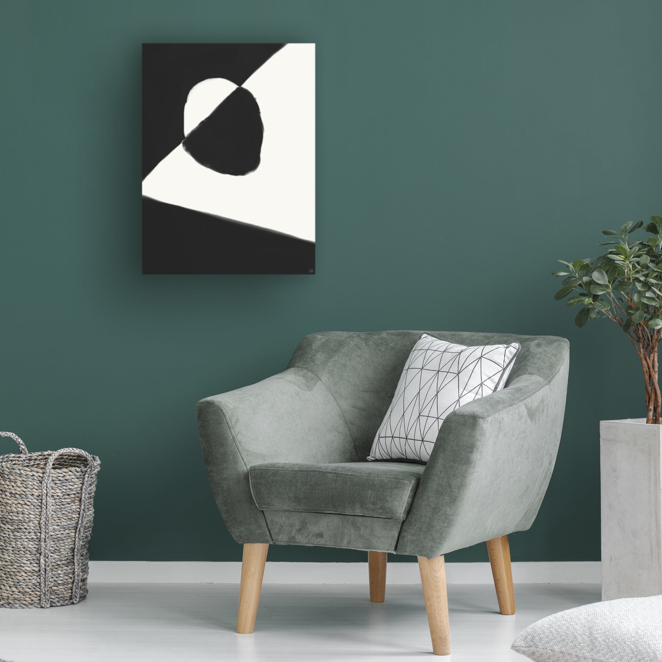 Canvas Wall Art - Line and Brush 'Shapes Exploration In Black 1' Wall Art for Living Room, Bedroom, or Office Décor by Trademark Fine Art - 35 x 47 Inches