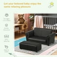 thumbnail image 4 of Qaba Kids Sofa Set with Footstool for Toddlers and Babies, Black, 4 of 9