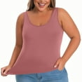 thumbnail image 2 of Karight Plus Size Women's Casual Sports Tank Top, Stretchy Breathable Shirts for Layering, Yoga, Summer Pink, 2 of 9