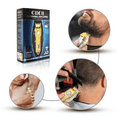 thumbnail image 6 of CIICII Cordless Metal Hair Clippers for Men, 12Pcs Professional Hair Trimmer Kit,Beard Trimmer, Barber Hair Grooming Kit,LED Display USB Rechargeable-Gold, 6 of 8