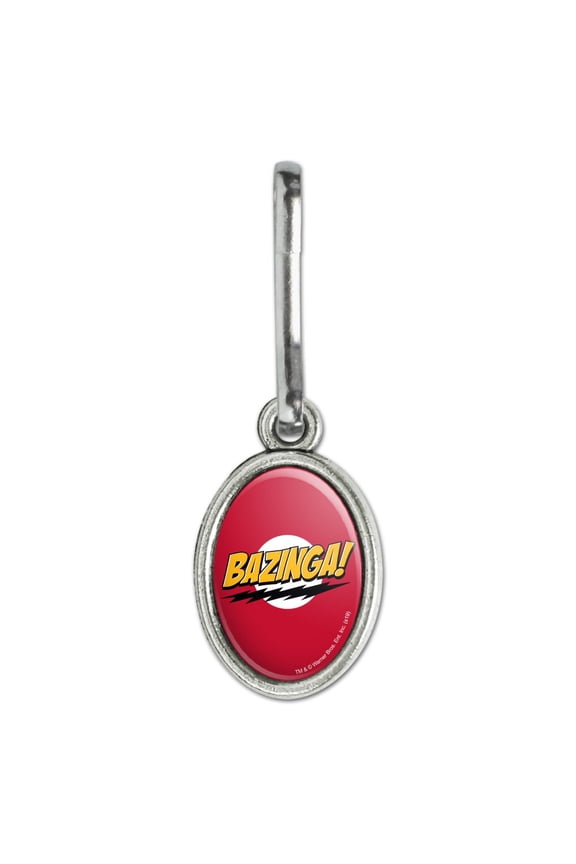 The Big Bang Theory Sheldon Bazinga Antiqued Oval Charm Clothes Purse Suitcase Backpack Zipper Pull Aid