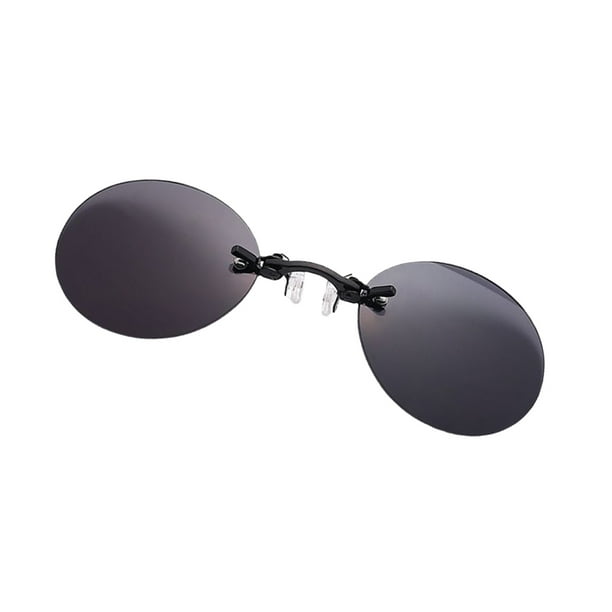 Sidaley Gafas de sol sin montura, pinzas para la nariz profesionales, gafas para adultos, gafas transparentes con Clip, accesorio de moda, Gafas de moto Negro