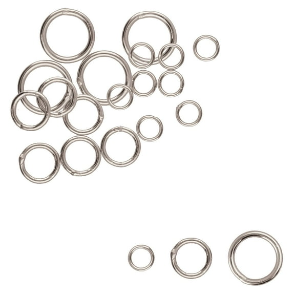The Beadsmith Basic Elements Soldered Jump Ring Assortment – Silver Plated, 4mm in 8 pieces, 6mm in 6 pieces, 8mm in 4 pieces – Findings for Making Keychains, Charms, Chain Mail and Body Jewelry