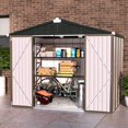 UDPATIO 6" x 8" Outdoor Storage Shed, Metal Storage Shed with Lockable