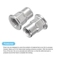 thumbnail image 4 of Unique Bargains M8 Half Hex Body Rivet Nuts, 60 Pack 304 Stainless Steel Flat Head Threaded Insert Nuts, 4 of 5