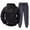 Black&13^0716M, variant on Men Sweatsuits Sets Fleece Quarter Zip Hoodie and Dark Gray Sweatpants Set Athletic Sports Cinch Bottom Jogging Warm Up Fall Winter Mens Track Suit 2 Piece
