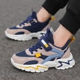 thumbnail image 4 of Toddler Boys Lightweight Running Shoes Casual Non Slip High Top Basketball Shoes Stylish Comfortable Platform Athletic Shoes Blue Size 6 Big Kids, 4 of 5