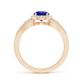 thumbnail image 2 of ANGARA Natural Split Shank Round Tanzanite Halo Ring with Cluster Diamonds in 14K Rose Gold for Women (Size-6mm) | December Birthstone, Anniversary, Jewelry Gift for Women | Natural Tanzanite Ring, 2 of 8