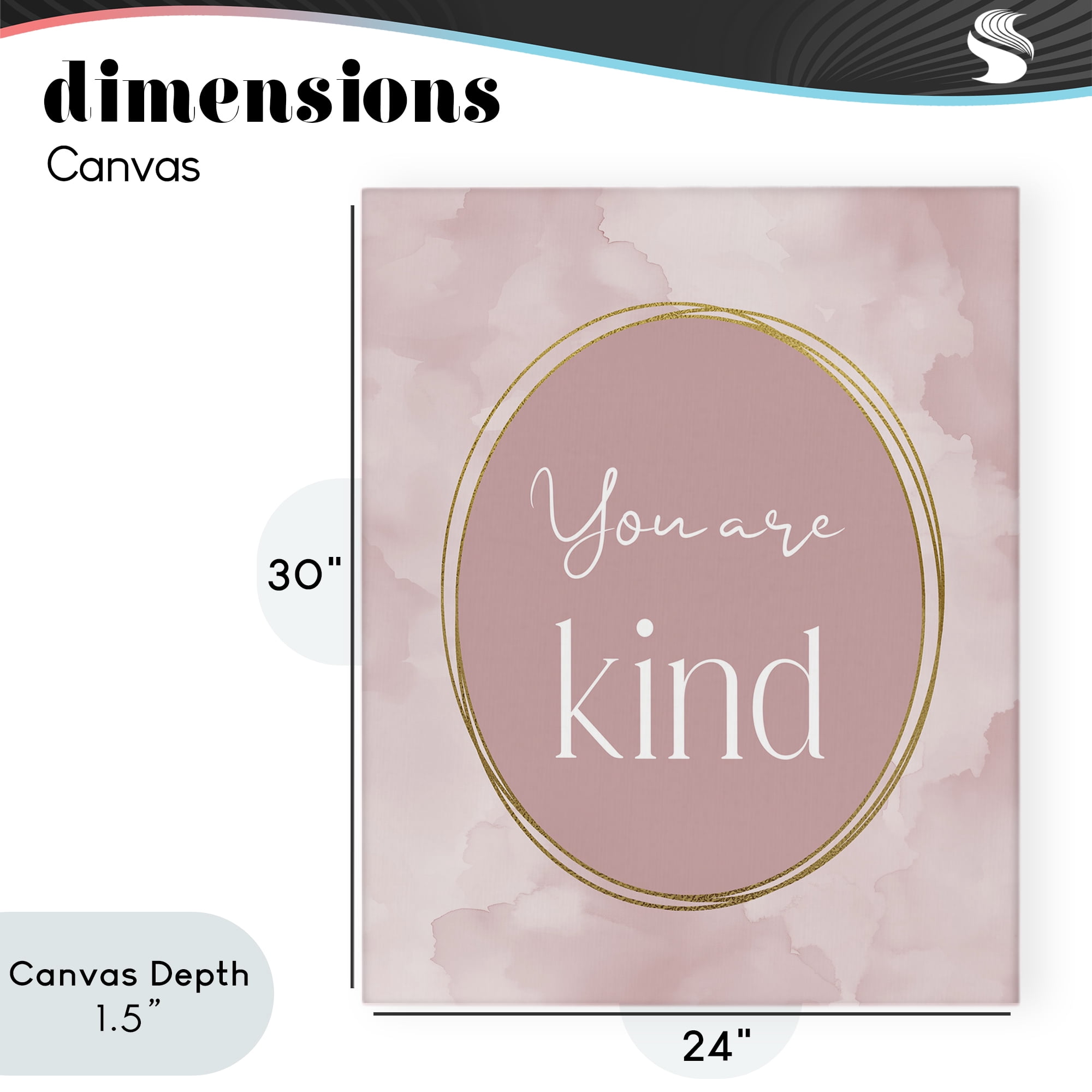 Stupell Industries Pink Golden Affirmation Canvas Wall Art, design by Christine Simpson Art
