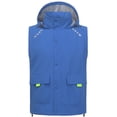 thumbnail image 3 of Men's Waterproof Cycling Vests with Hood, Lightweight Reflective Stretch Sleeveless Vest for Cycling, Running, Camping (M, Blue), 3 of 7