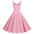 thumbnail image 4 of HomeGardon Sleeveless Dress for Women Clearance Fashion Women Summer Square Neck Doll Dress Printing Sleeveless Suspender Dress, 4 of 5