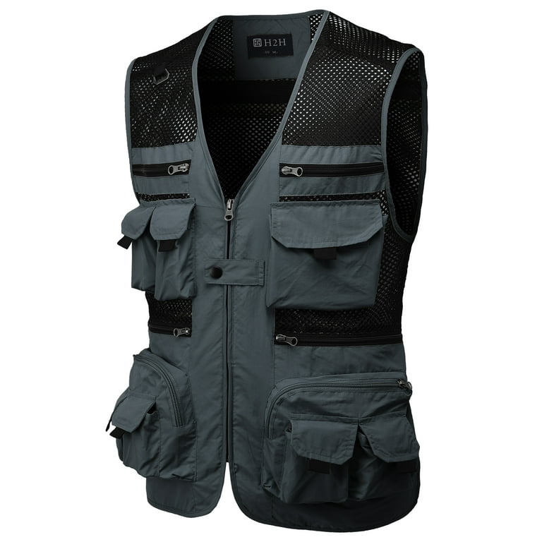 Men's Fishing Vest Breathable Fishing Mesh Vest with Zipper Pockets for  Outdoor Activities Photography Hunting