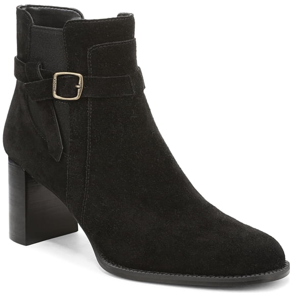 Vionic Women's Vivette Block Heel Ankle Bootie Black Suede 10M